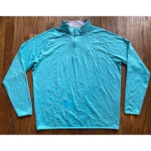 Peter Millar Crown Crafted 1/4 Zip Pullover Stealth Mens XL Performance Teal